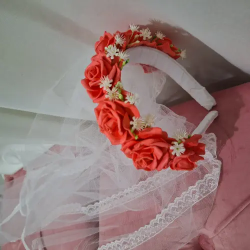 Véu de noiva caipira festa matuta tiara com véu