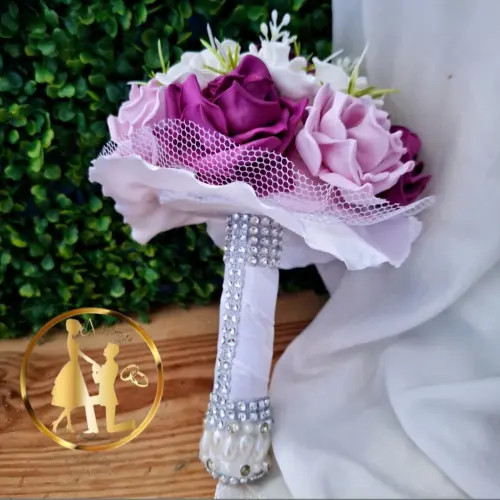 Buquê de noiva rosa branco e fúcsia pequeno