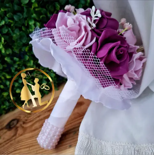 Buquê de noiva fucsia e rosé