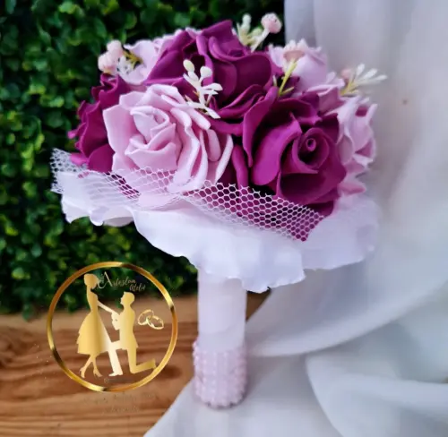 Buquê de noiva fucsia e rosé