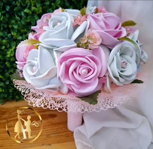 Buquê de noiva  branco e rose