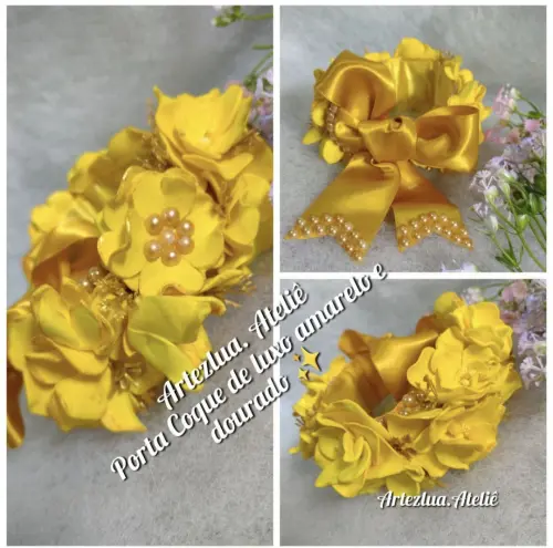 Porta Coque amarelo de luxo