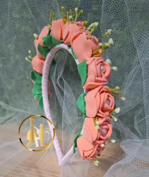 Tiara de luxo salmão