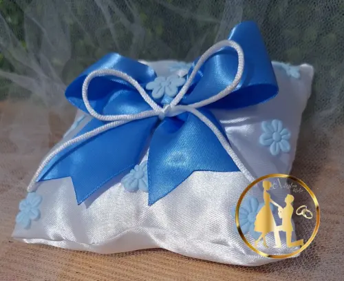 Almofadinha de casamento azul serenity