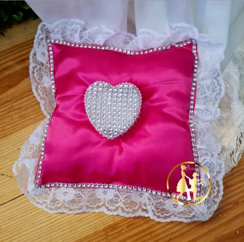 Almofada porta alianças rosa pink