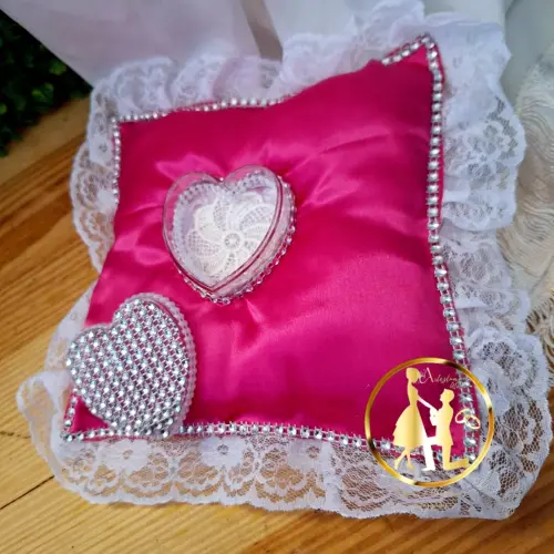 Almofada porta alianças rosa pink