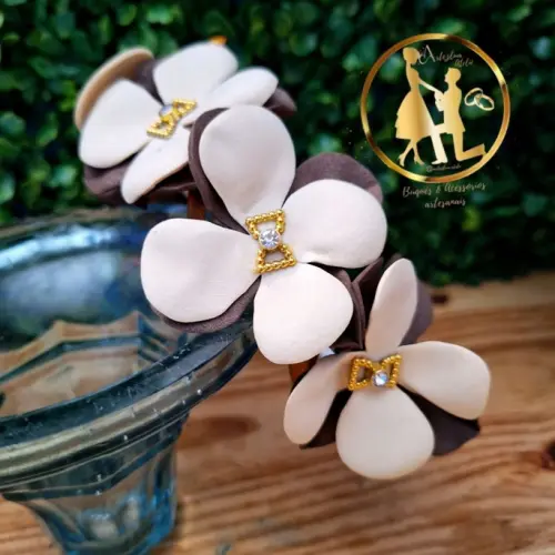 Tiara infantil  nude de lacinhos headband de menina