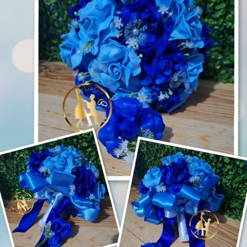 Buquê de noiva azul royal