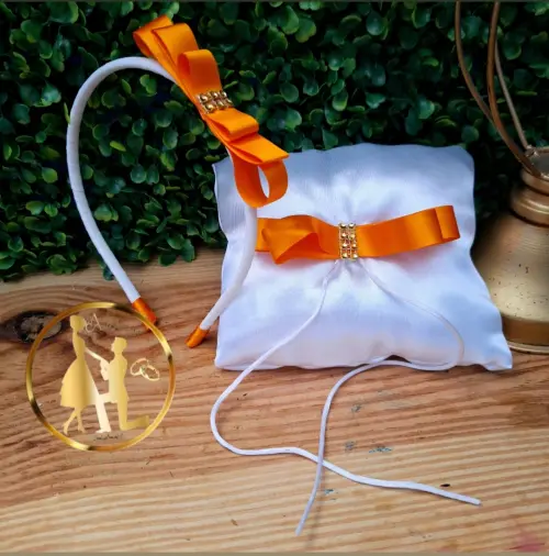 Kit Almofadinhas de casamentos + tiara de lacinho