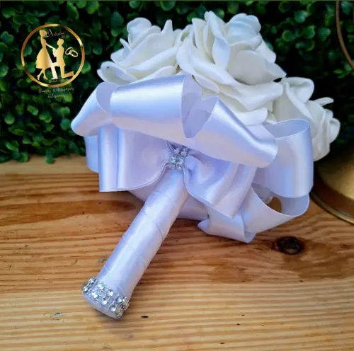 Buquê de noiva branco civil, para jogar, daminha pequeno