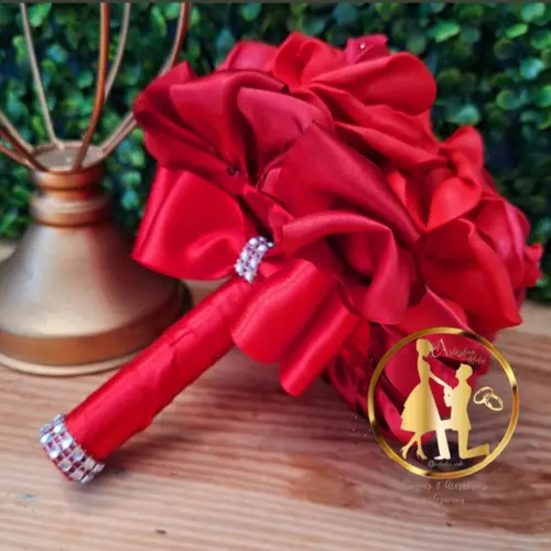 Buquê de noiva vermelho civil, para jogar, daminha pequeno