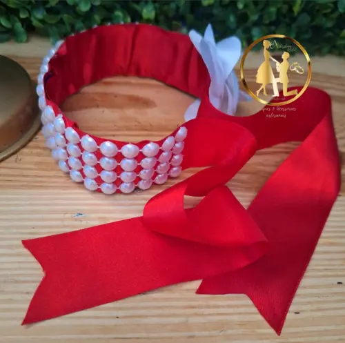 Porta Coque bailarina vermelho com pérolas