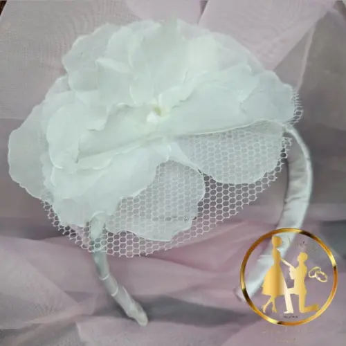 Tiara de Luxo Branca Daminha Florista