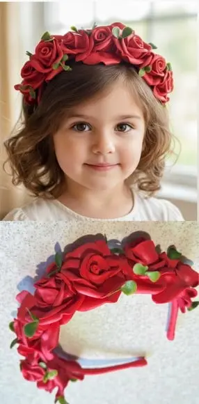 Tiara Vermelha de Luxo -artesanal