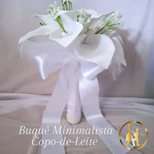 Buquê Copo de Leite Branco Minimalista- Artesanal