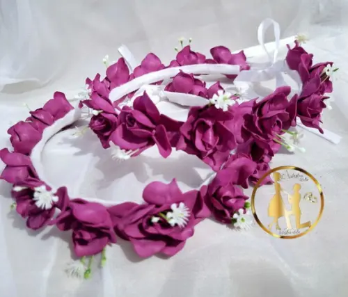 Tiaras Coroa Fúcsia para Daminhas Kit com 2 Unidades