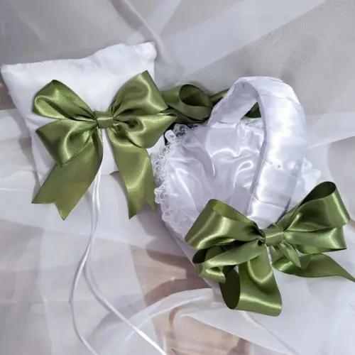 Kit Cesta Florista + Almofadinha Verde Oliva- Artesanal
