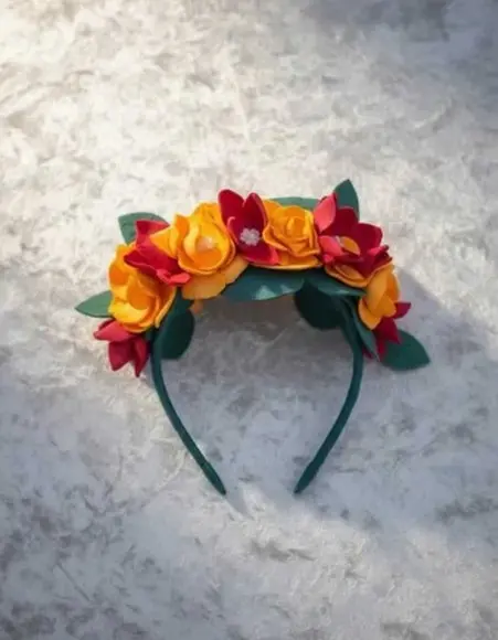 Tiara da Moana Laranja e Vermelha