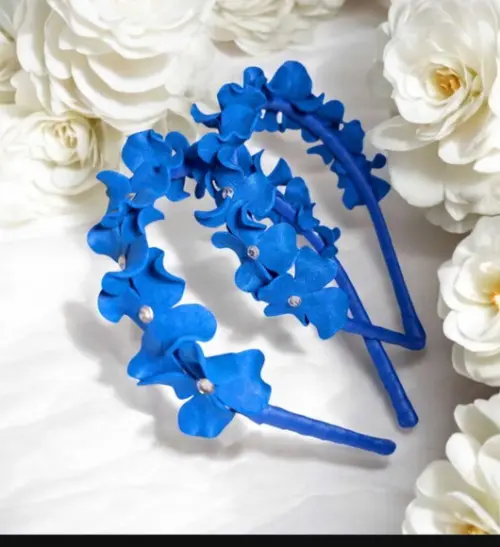 Tiara Infantil Azul Marinho com Pedrinhas de Brilhante