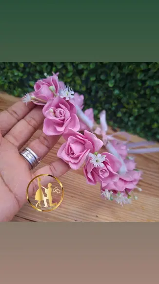 Coroa de Flores Rosa Headband
