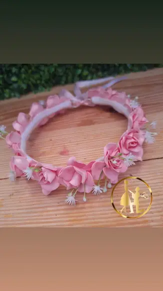 Coroa de Flores Rosé Headband