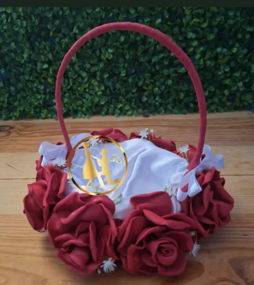Cesta de Florista Vermelho e Branco
