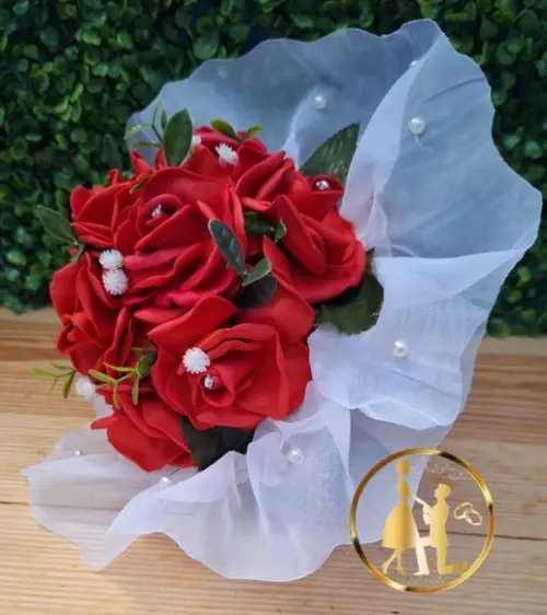 Buquê de Noiva Junino Caipira Vermelho e Branco