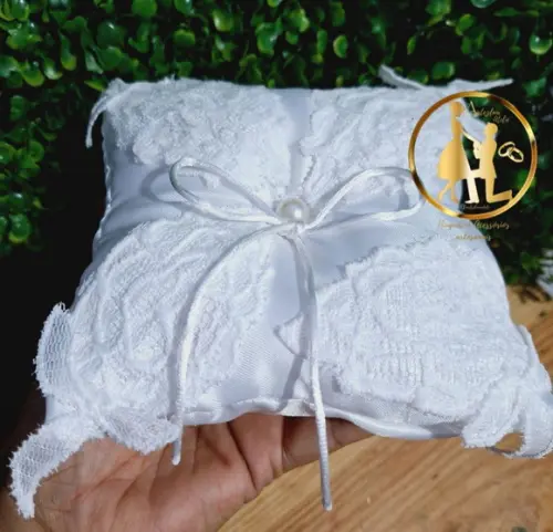Porta Alianças Branco com Rendas Artezlua.ateliê