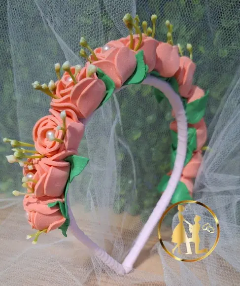 Tiara Infantil Salmão Acessório de Cabelo Arco Faixa