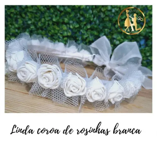 Coroa Botões de Rosas Daminhas & Floristas Branco