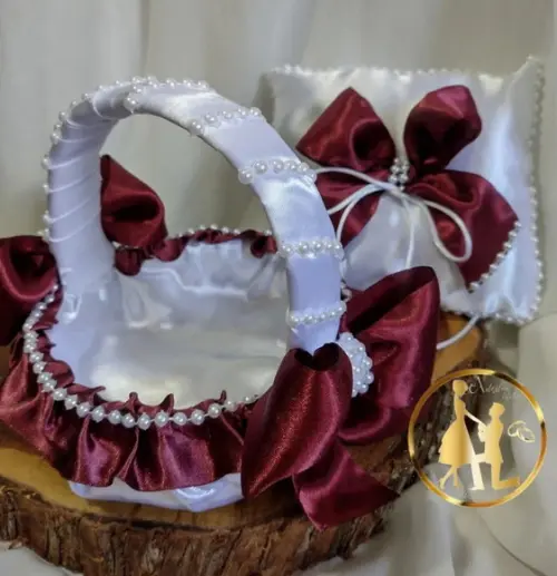 Cestinha Florista + Almofadinha Casamento