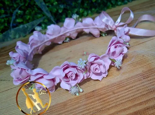 Coroa Tiara de Rosinhas Rosé