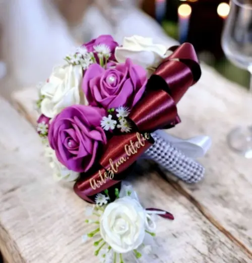 Buquê de Noiva Branco e Fúcsia Casamento (m)