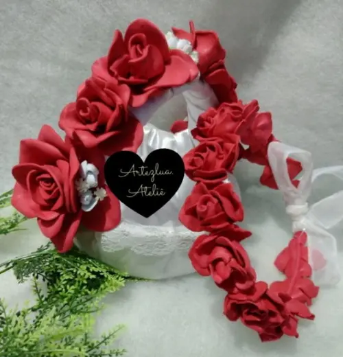 Cestas de Florista Daminha Florista Casamento Coroa de Rosas