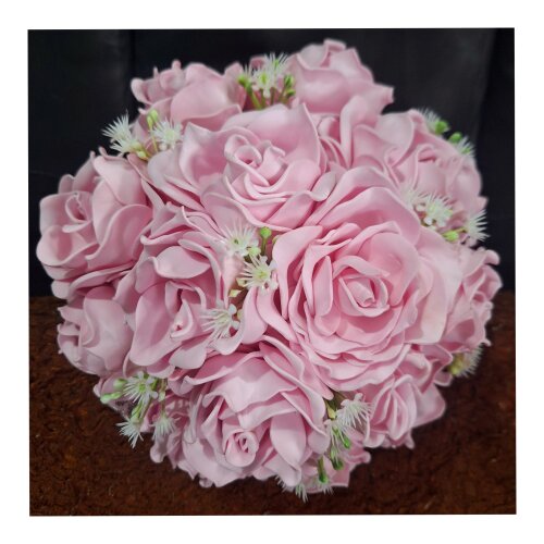 Buque de Noiva Rosas Rosé Elegante para Casamento Médio - Eva