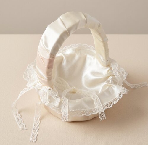 Minicesta Luxuosa para Alianças de Casamento Off-White/ Marfim