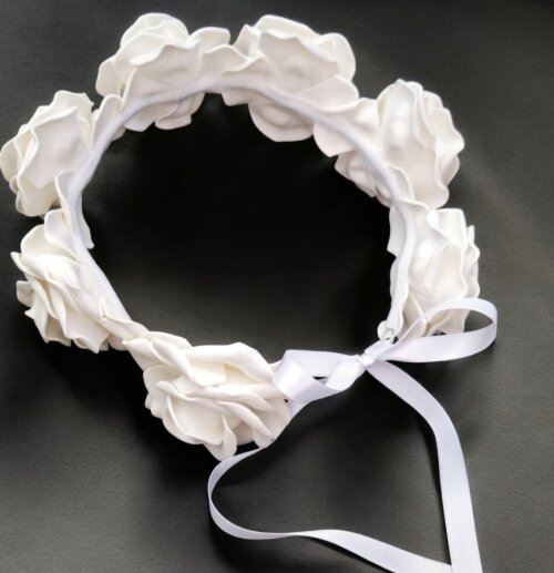Coroa Tiara de Rosas Branca Ensaios Gestantes Eventos