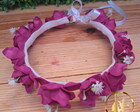 Coroa de Flores Fúcsia Pink Artesanal para Noiva, Daminha, Gesta