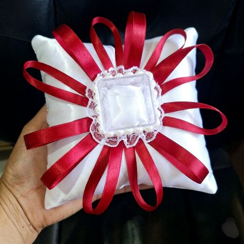 Porta alianças De Luxo Com Caixa de Acrílico Vermelho e Branco
