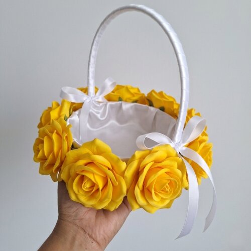 Cesta para Florista Amarelo Girassol em EVA – Cestinha para Dam