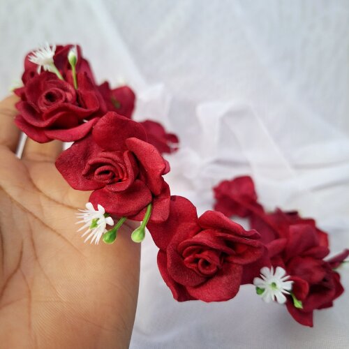 Kit Noiva Vermelho Marsala em EVA – Buquê, Cesta para Florista