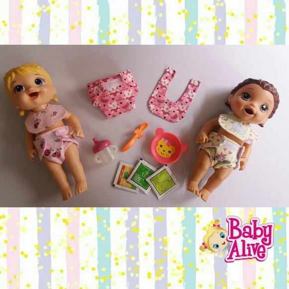 Fraldinha e Babador para Baby Alive