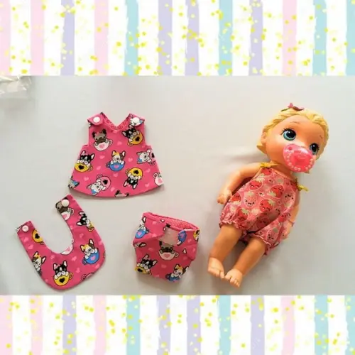 Kit Roupa para Baby Alive - 3 Peças