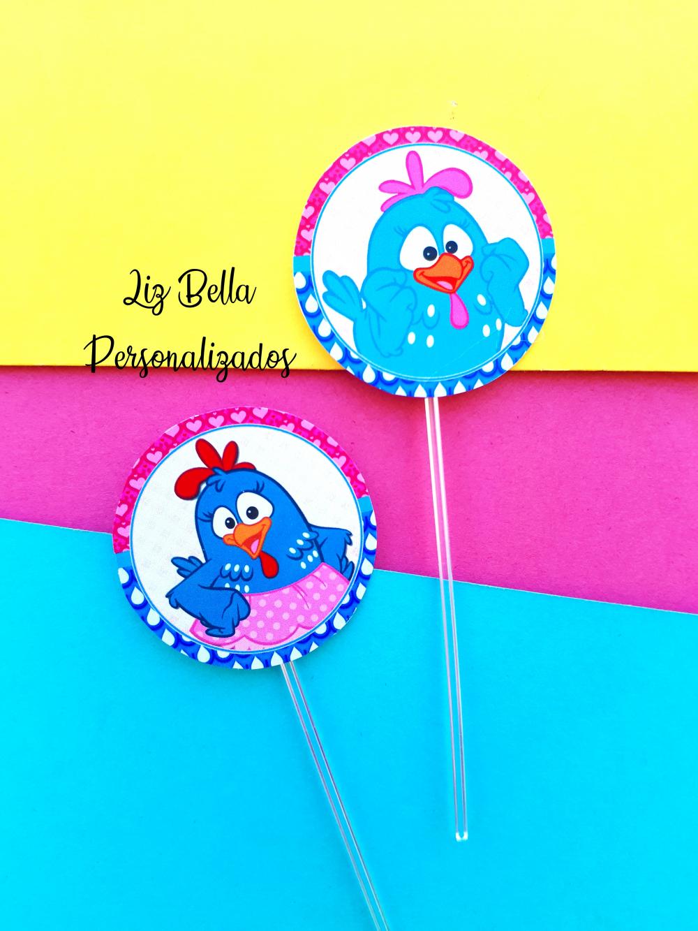 Topper para doces Galinha Pintadinha Rosa 50 Unidades