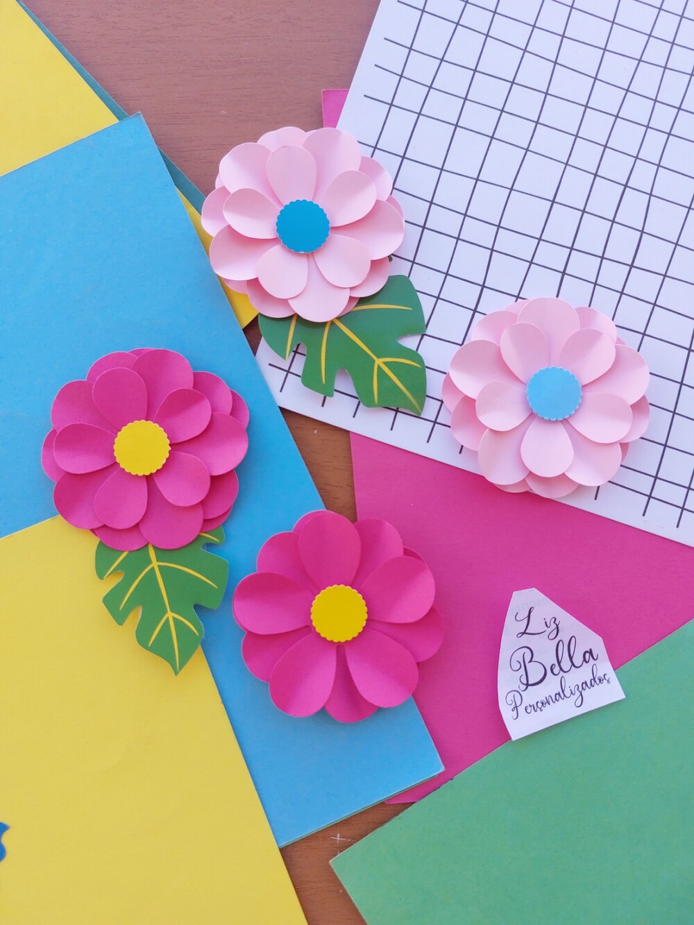 Flores em Papel para decorar Bolos 40 Unidades - festa Jardim enc