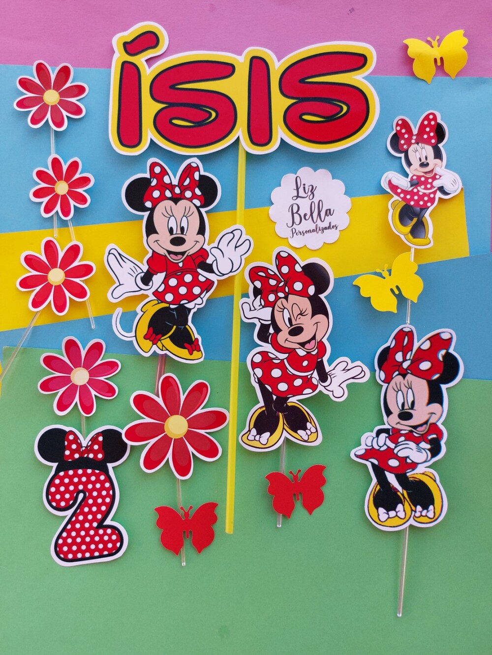 Topo de Bolo Minnie Vermelha