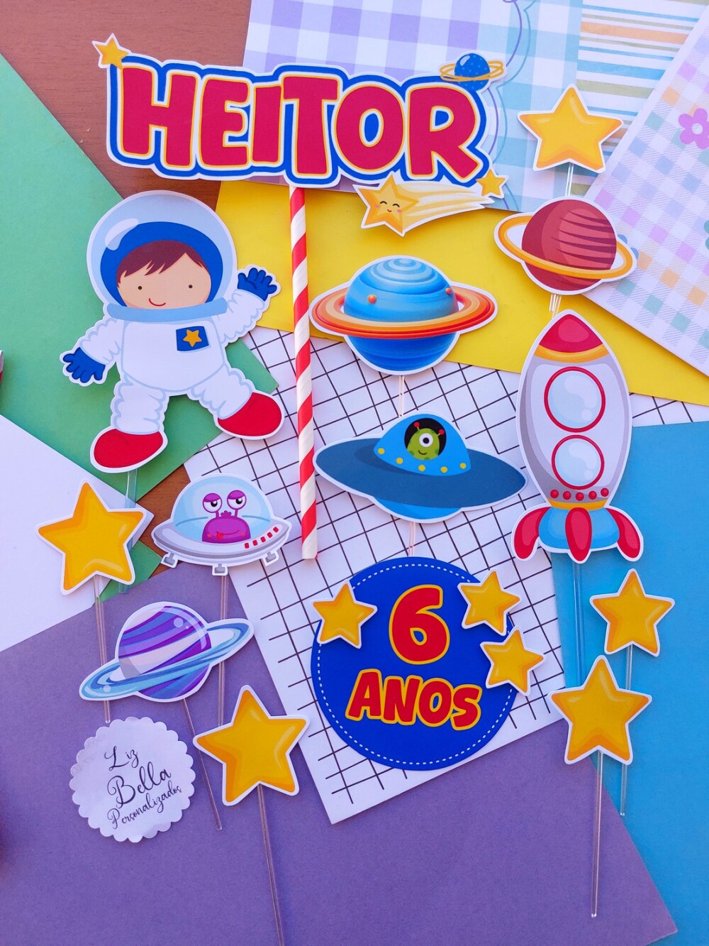 Topo de Bolo Astronauta