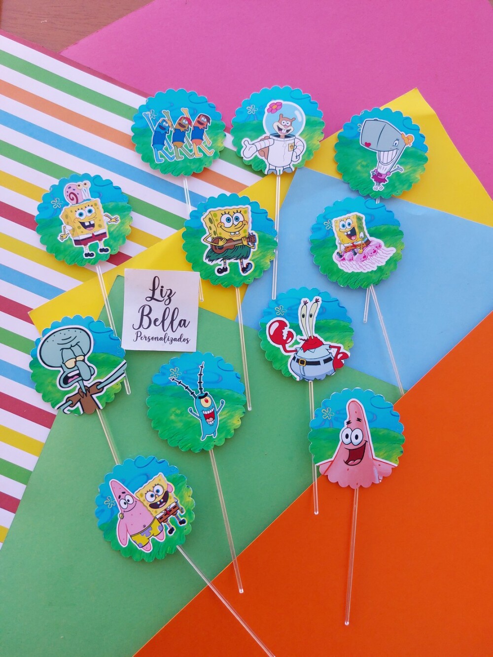 Topper para doces Bob Esponja 50 Unidades