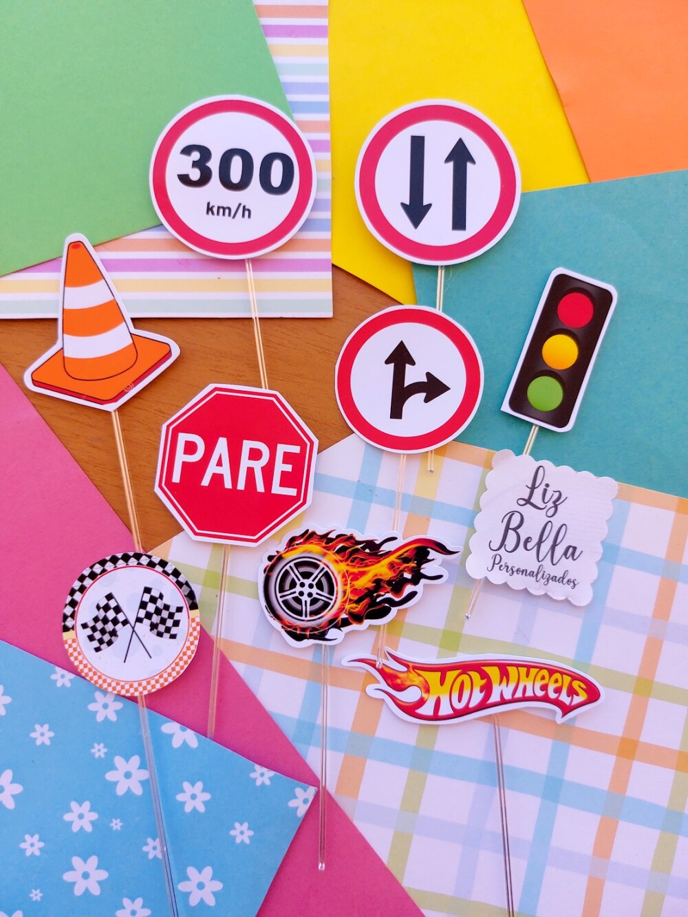 Topper para doces Hot Wheels 50 Unidades