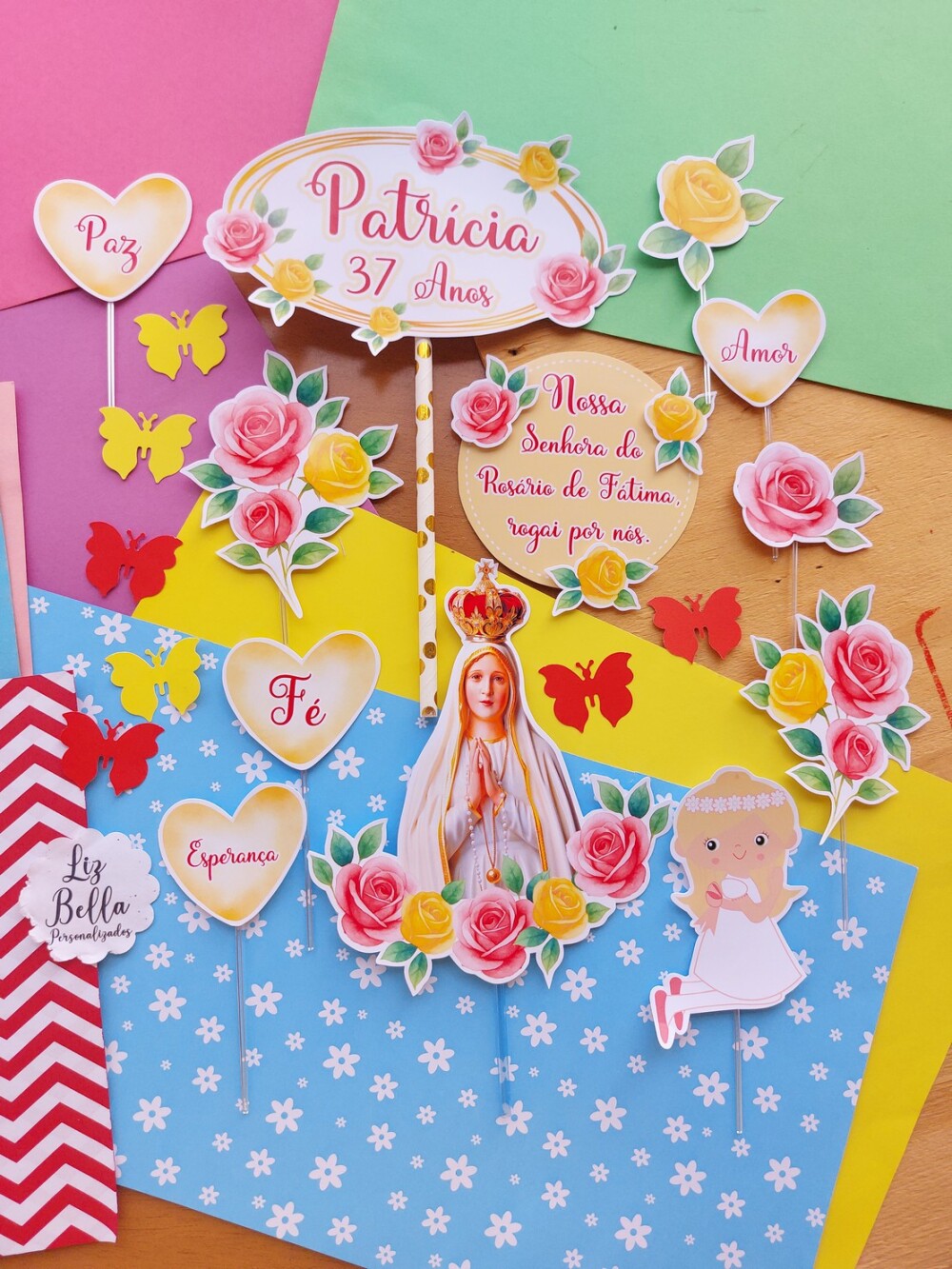 Topo de bolo Nossa Senhora de Fátima